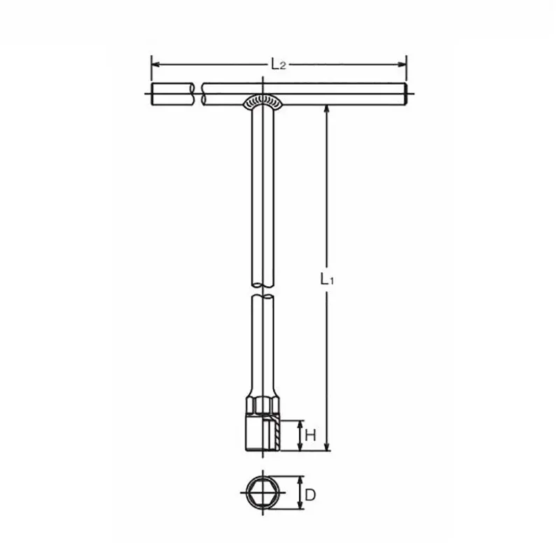 T Handle Socket  14mm 6 point Length 300 x 250mm - Image 2