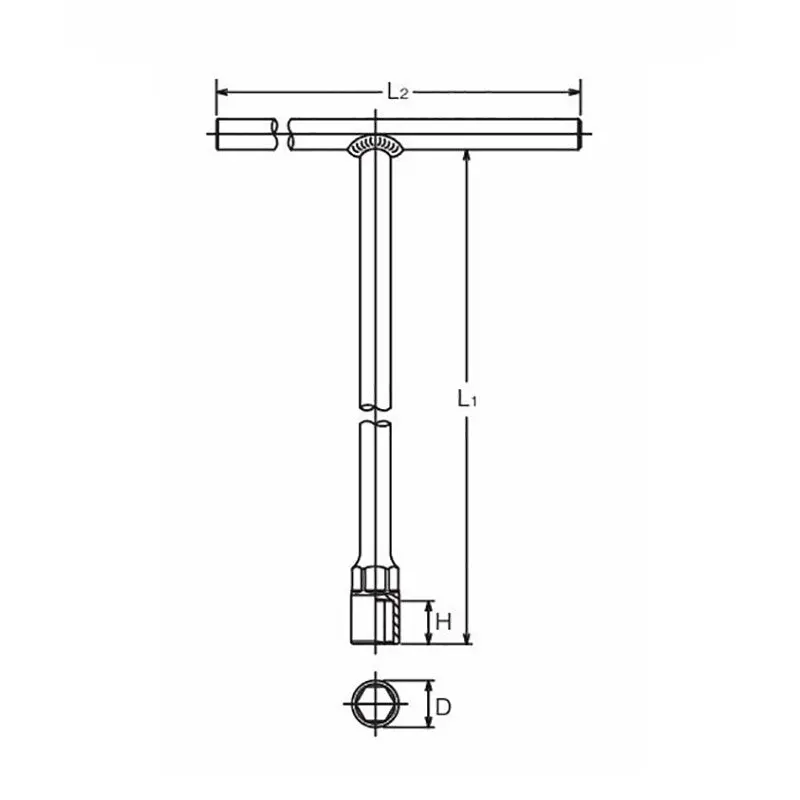 T Handle Socket 5/16 6 point Length 250 x 200mm - Image 2