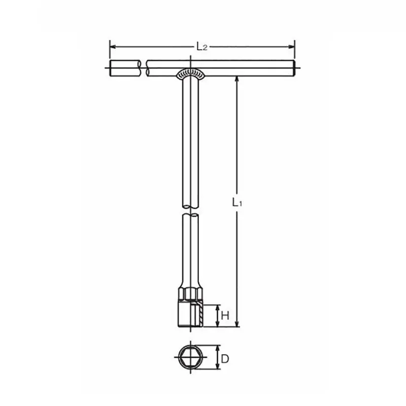 T Handle Socket  6mm 6 point Length 200 x 180mm - Image 2