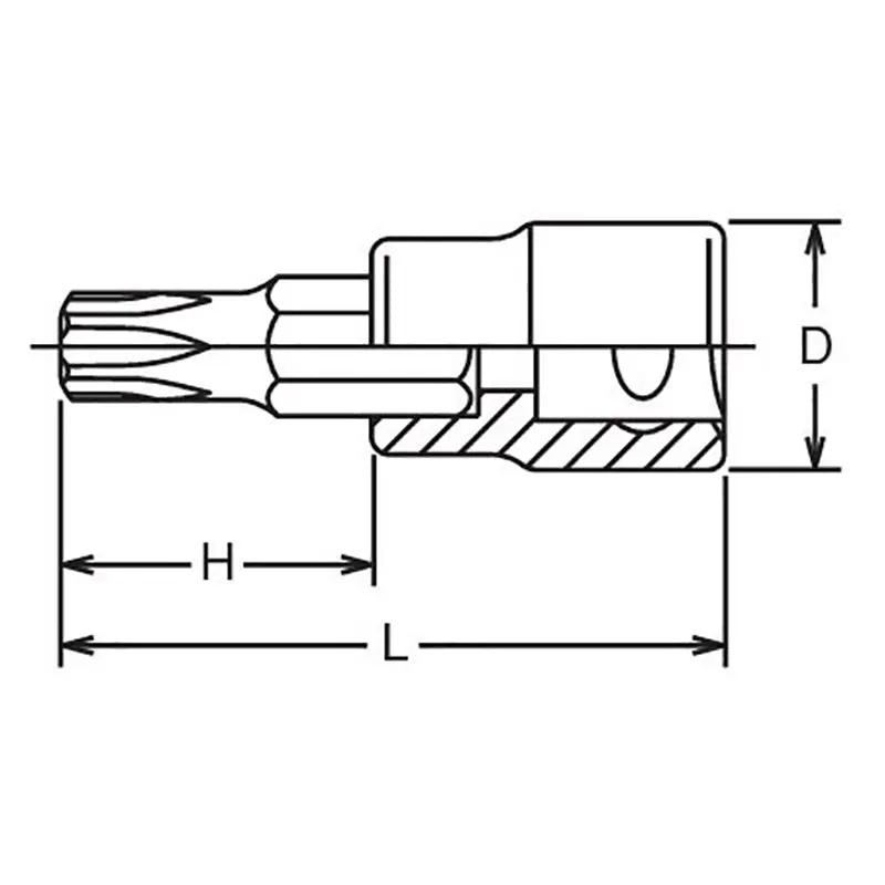 1/2 Sq. Dr. Bit Socket TORX® T20 Length 60mm - Image 2
