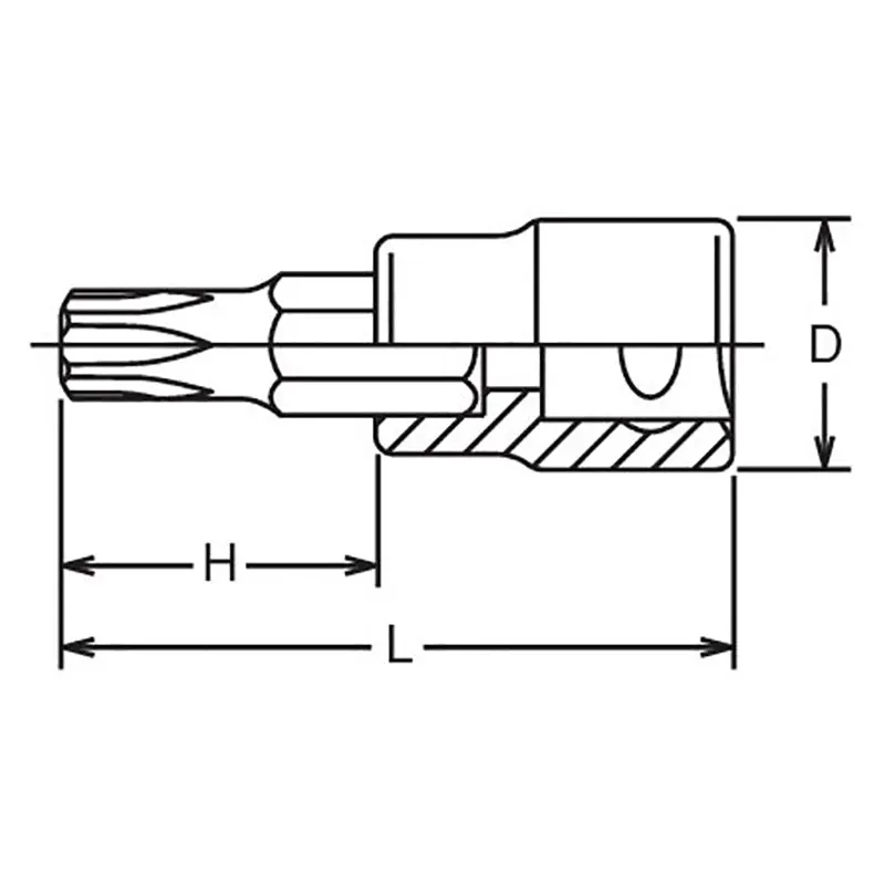 1/2 Sq. Dr. Bit Socket TORX® T60 Length 100mm - Image 2