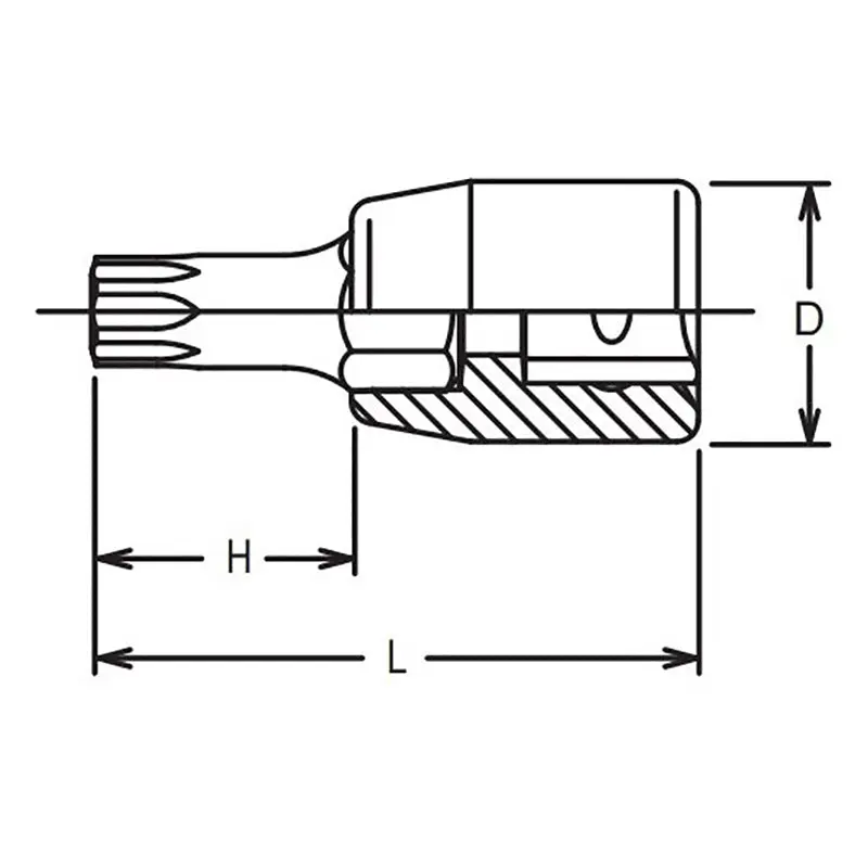 1/4 Sq. Dr. Tamper-Resistant TORX® T40H Bit Socket - Length 28mm - Image 2