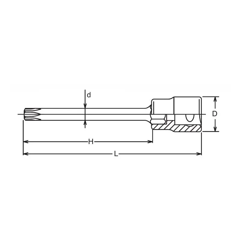 3/8 Sq. Dr. Round Shank Tamper-Resistant TORX® T27H - Length 100mm - Image 2