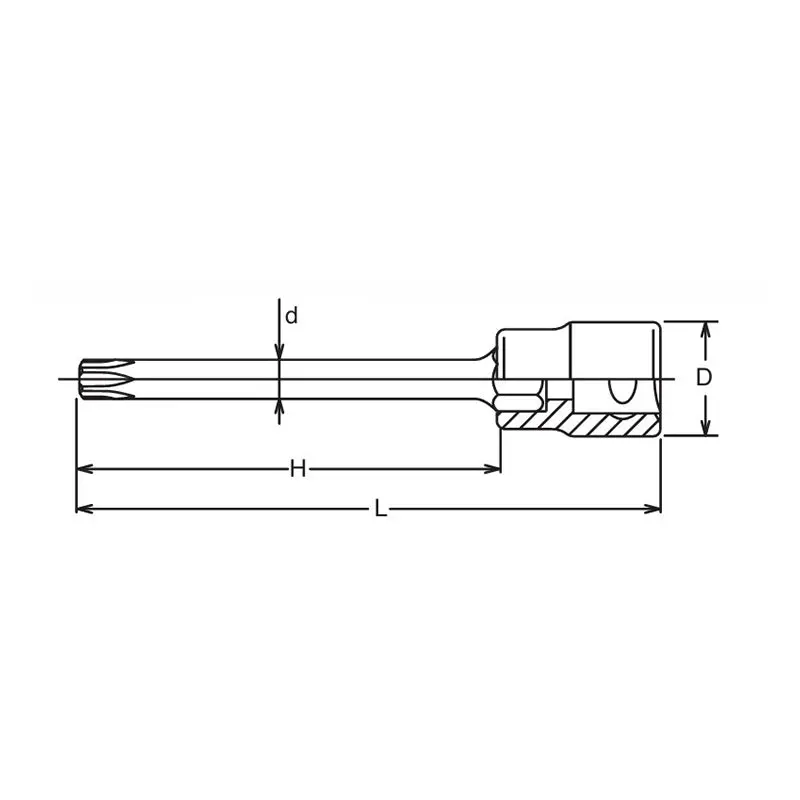 3/8 Sq. Dr. Round Shank Tamper-Resistant TORX® T30H - Length 100mm - Image 2