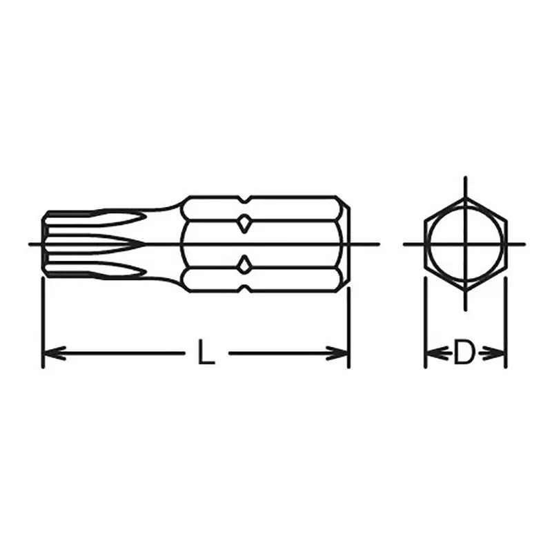 5/16 Hex Dr. TORX® T20 Bit - Length 32mm - Image 2