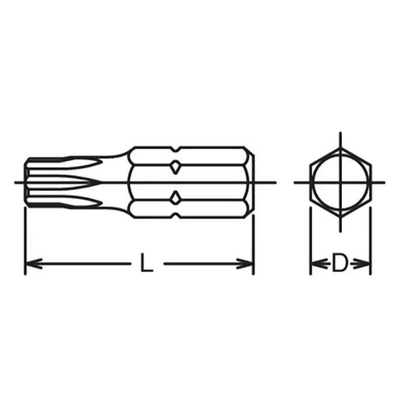 5/16 Hex Dr. Tamper-Resistant TORX® T45H Bit - Length 32mm - Image 2