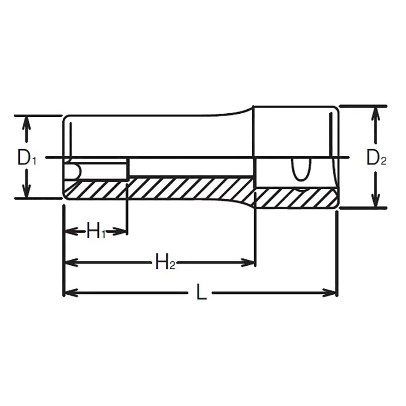 1/4 Sq. Dr. Deep TORX® E6 Socket - Length 50mm - Image 2