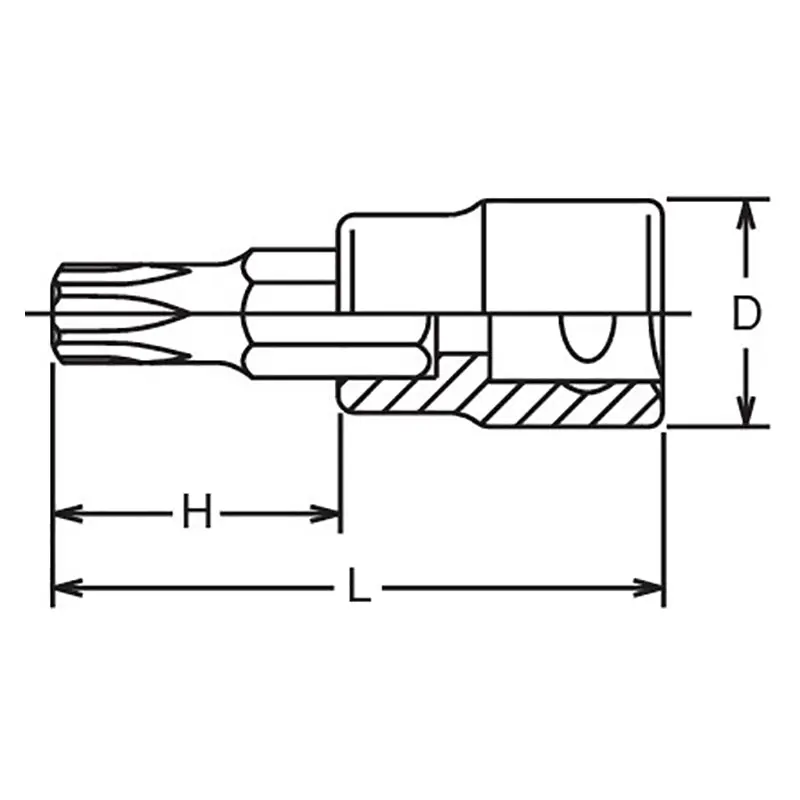 3/8 Sq. Dr. Tamper-Resistant TORXplus® 15IPR Bit Socket - Length 50mm - Image 2
