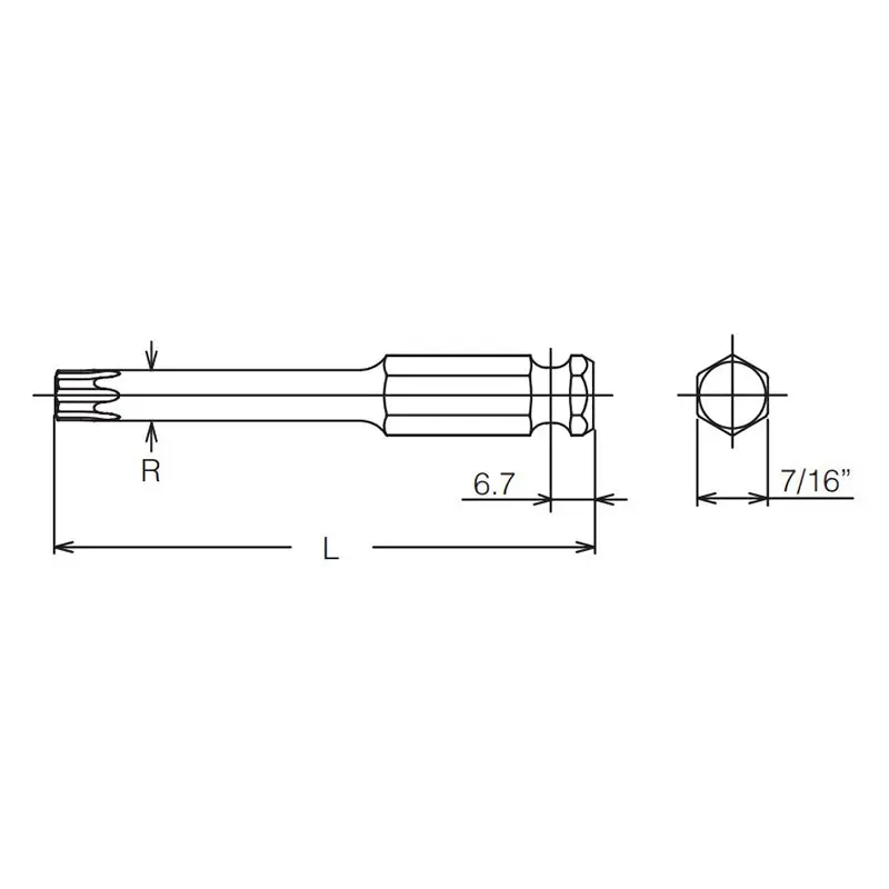 7/16 Hex Dr. TORXplus® 60IP Bit - Length 75mm - Image 2