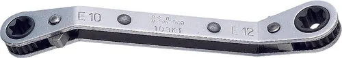 Reversible Ratcheting Ring Wrench TORX® E10xE12 - Length 128mm