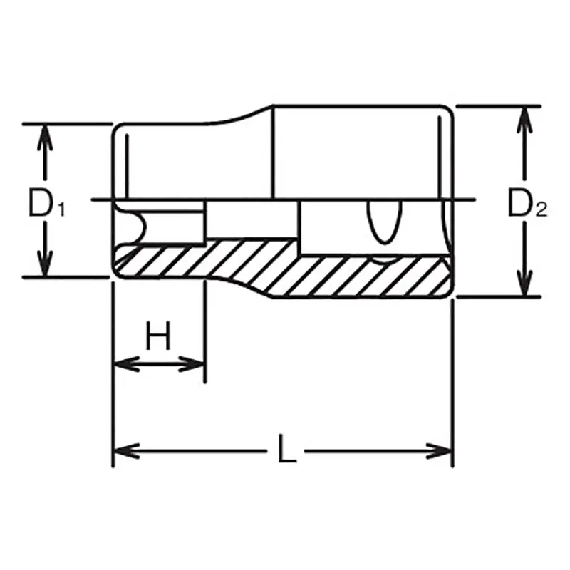 1/2 Sq. Dr. Socket TORX® E8  Length 36mm - Image 2
