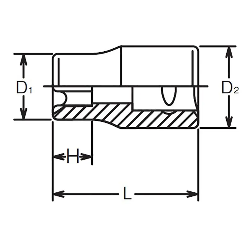 1/4 Sq. Dr. TORX® E12 Socket - Length 23mm - Image 2