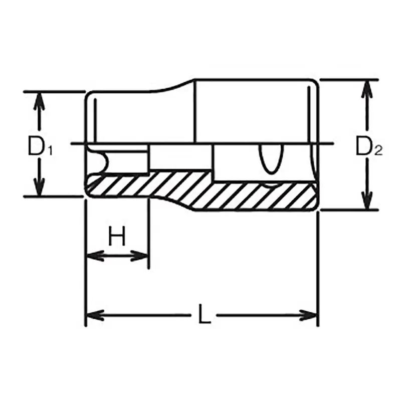3/8 Sq. Dr. TORX® E16 Socket - Length 26mm - Image 2