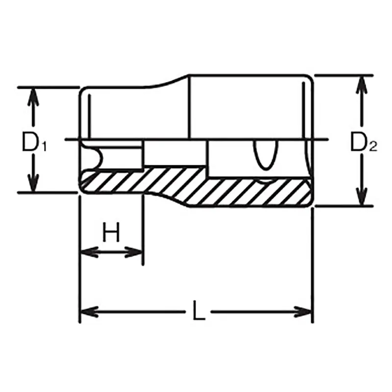 3/8 Sq. Dr. TORX® E7 Socket - Length 26mm - Image 2
