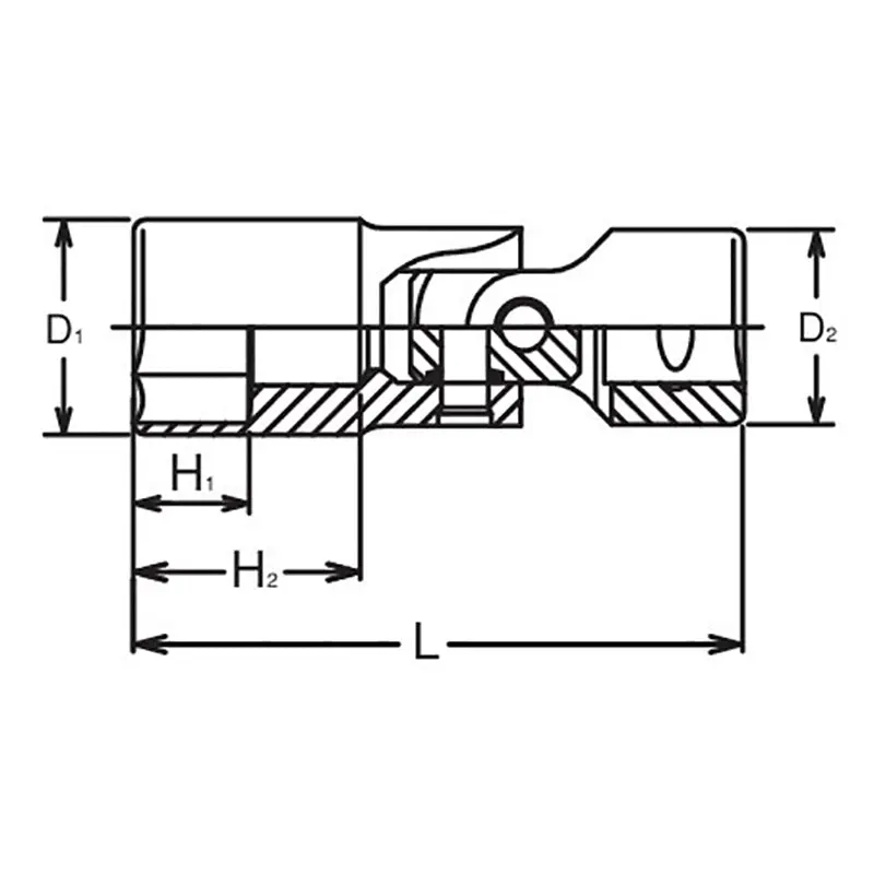 3/8 Sq. Dr. Universal Socket 19mm Length 75mm - Image 2