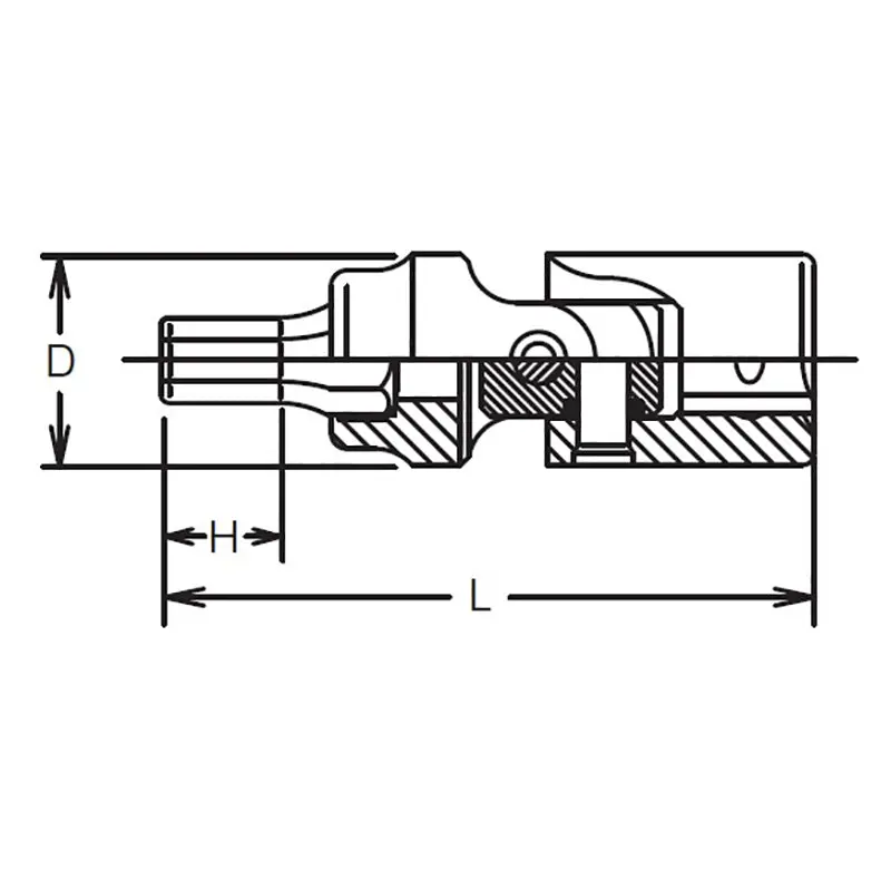 1/4 Sq. Dr. Universal Bit Socket 5mm Hex Length 40mm - Image 2
