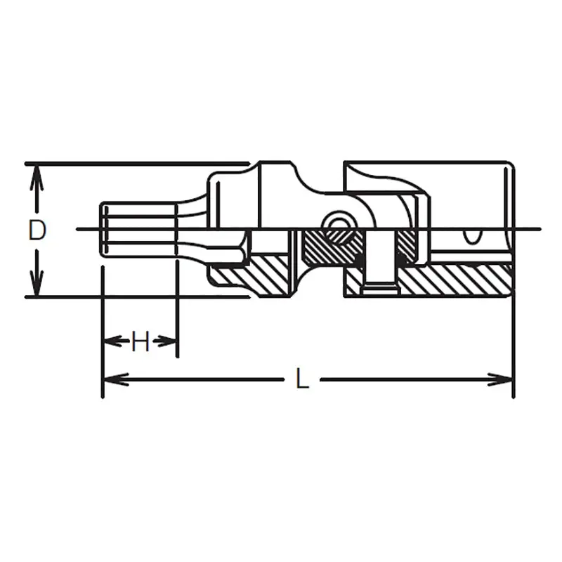 1/4 Sq. Dr. Universal Bit Socket 6mm Hex Length 40mm - Image 2