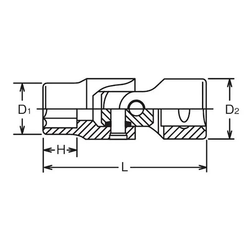1/2 Sq. Dr. Universal Socket 10mm 6 point Length 63mm - Image 2
