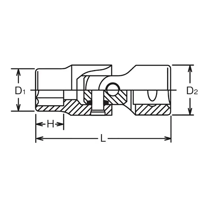 1/2 Sq. Dr. Universal Socket  5/8 6 point Length 68mm - Image 2
