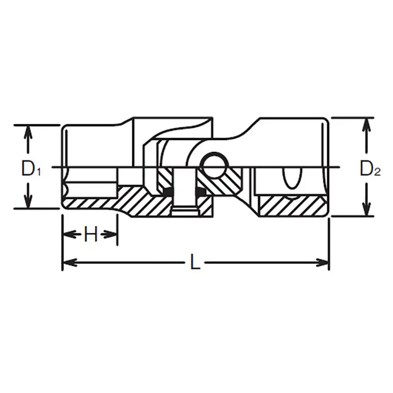 1/4 Sq. Dr. Universal Socket  9mm 6 point Length 34mm - Image 2