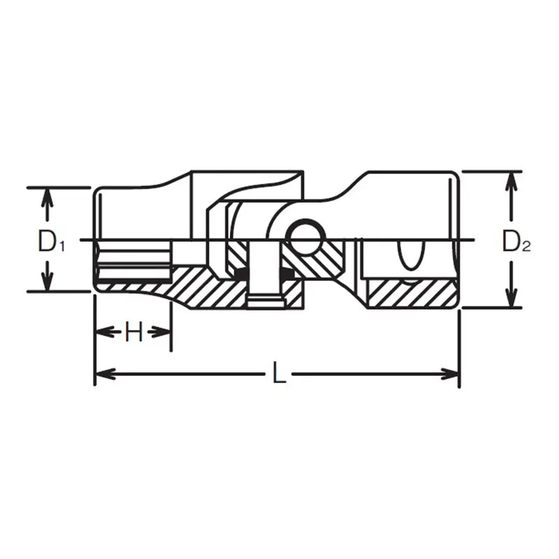 1/4 Sq. Dr. Universal Socket 11/32 12 point Length 34mm - Image 2
