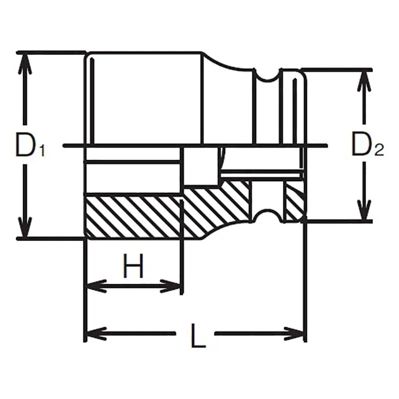 1/2 Sq. Dr. Socket 14mm 4 point Length 38mm - Image 2