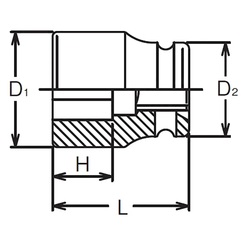 1/2 Sq. Dr. Socket 9mm 4 point Length 38mm - Image 2