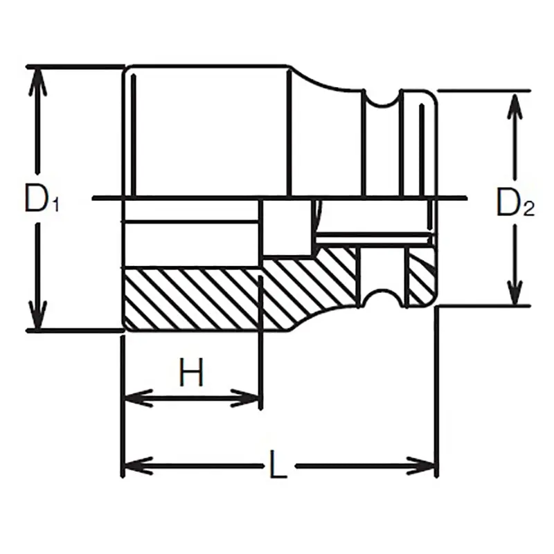 3/8 Sq. Dr. Socket  14mm 4 point Length 32mm Weld Nut - Image 2