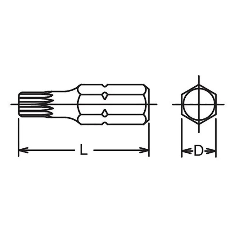 5/16 Hex Dr. Bit XZN M10 Length 32mm - Image 2