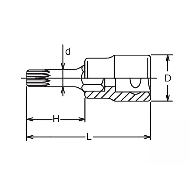 1/2 Sq. Dr. Bit Socket XZN M12 Triple Square Length 60mm - Image 2