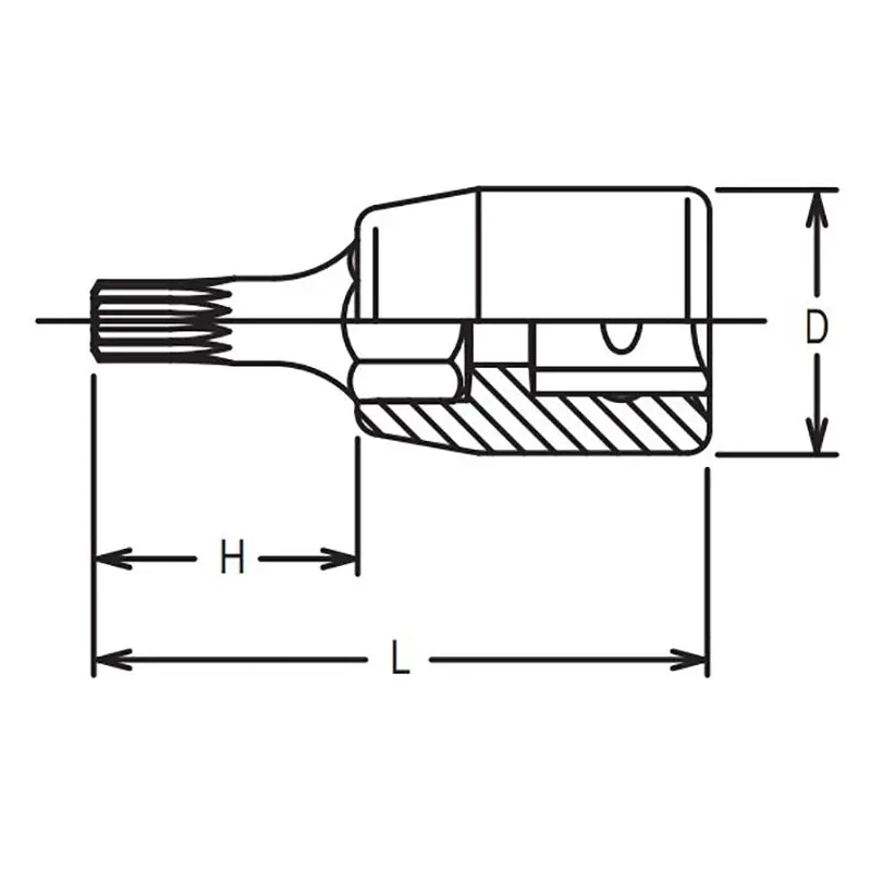 1/4 Sq. Dr. Bit Socket XZN M6  Length 28mm - Image 2