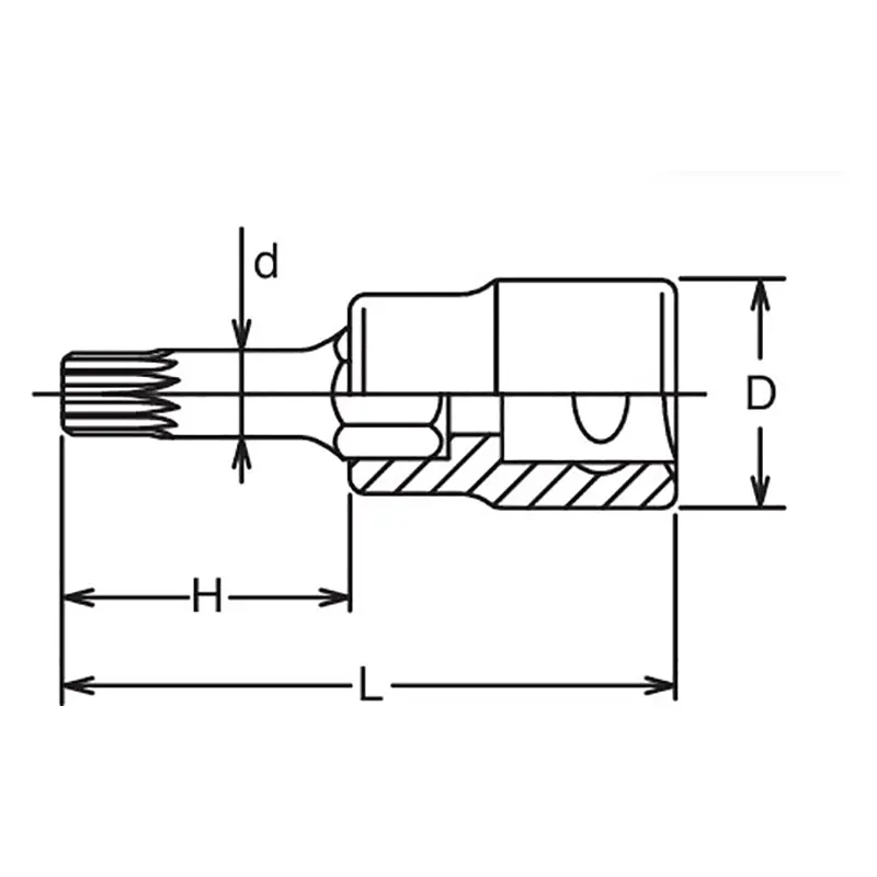 3/8 Sq. Dr. Bit Socket XZN M10 Triple Square Length 120mm - Image 2