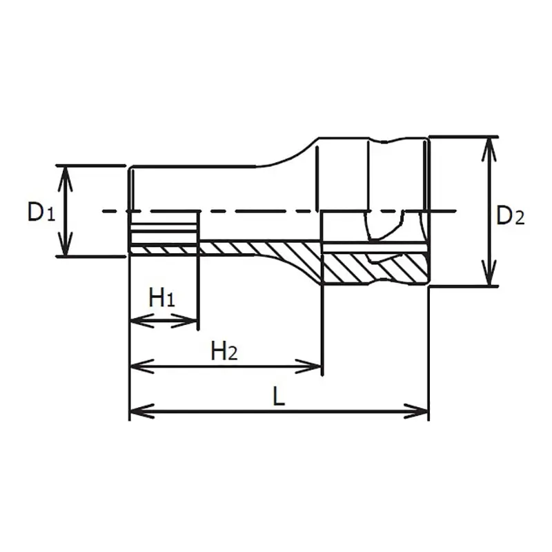 1/4 Sq. Dr. Socket  10mm 6 point Length 30mm Z-series - Image 2