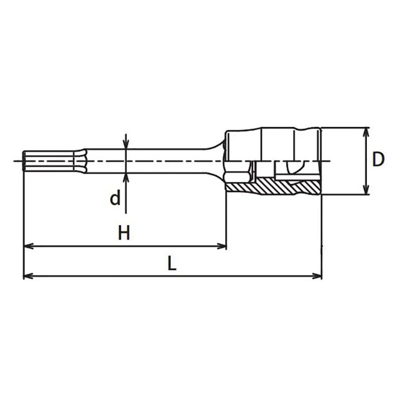 1/4 Sq. Dr. Bit Socket  3mm 6 point Length 50mm Z-series - Image 2