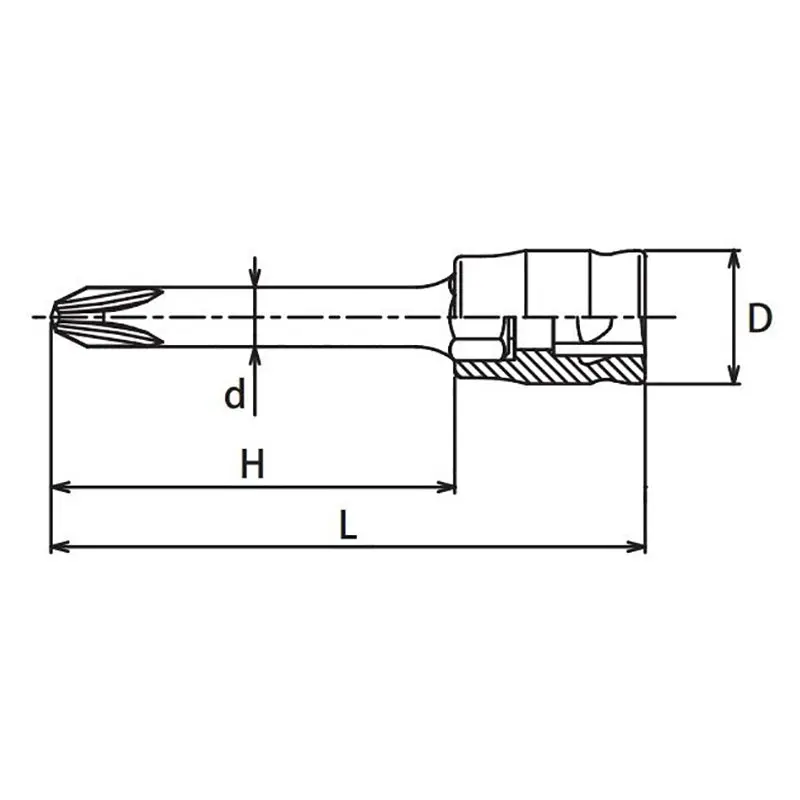 1/4 Sq. Dr. Bit Socket PH1 Length 50mm Z-series - Image 2