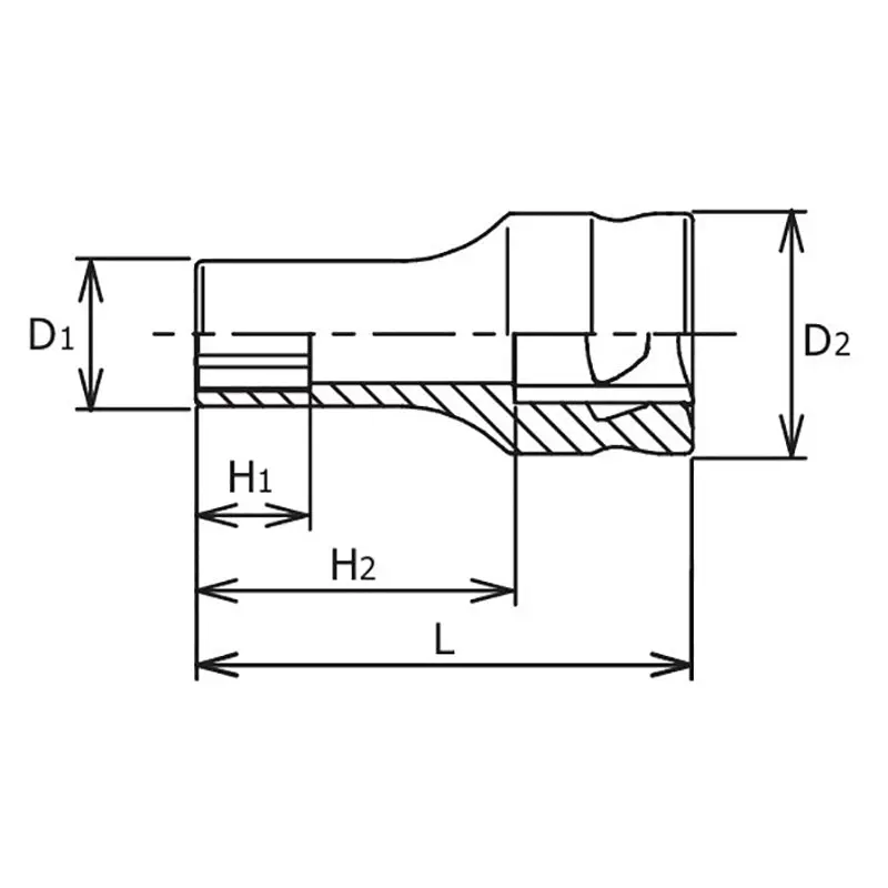3/8 Sq. Dr. Z-series Metric Semi-Deep 6 point Chrome Socket - 13mm - Image 2