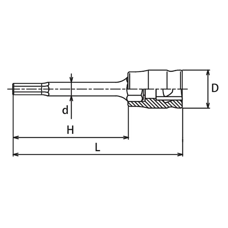 3/8 Sq. Dr. Bit Socket 4mm 6 point Length 50mm Z-series - Image 2